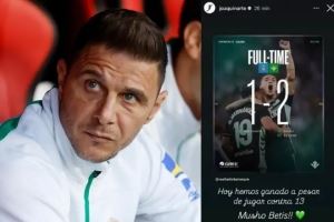 贝蒂斯名宿华金吐槽裁判称球队11打13但还是赢了，随后删除动态